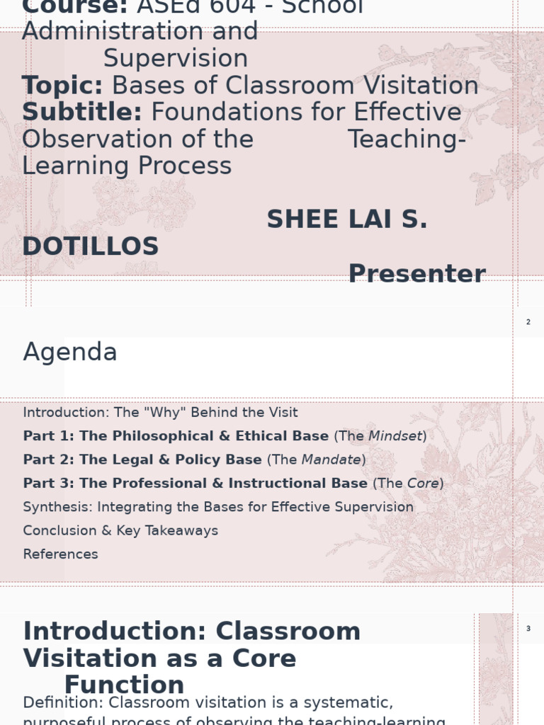 Classroom Visitation for Effective Supervision | PDF | Educational ...