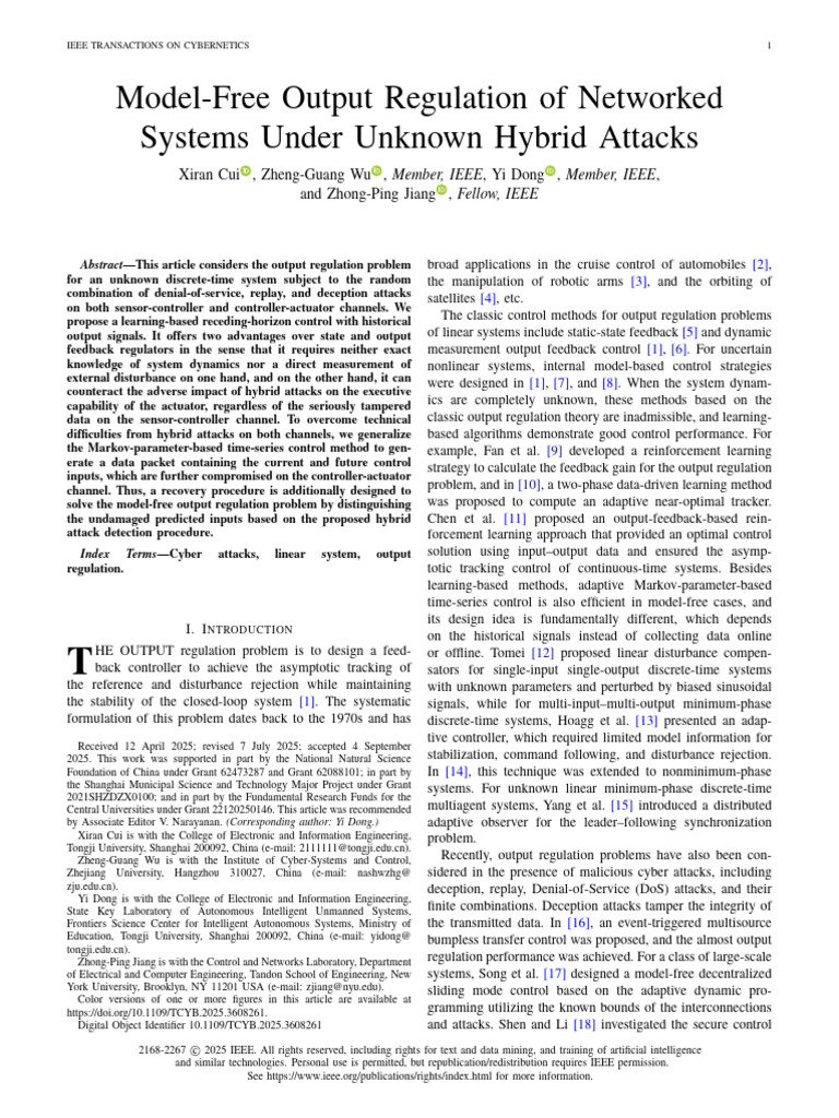 Model-Free Output Regulation of Networked Systems Under Unknown Hybrid ...