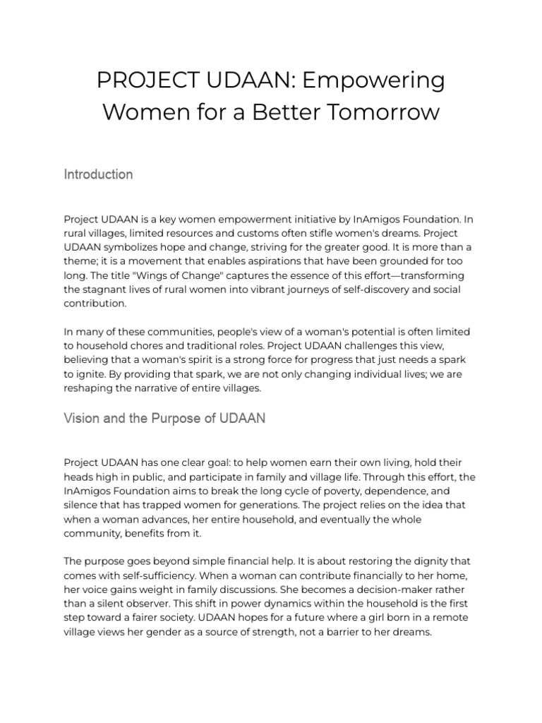 Project UDAAN: Empowering Rural Women | PDF | Empowerment