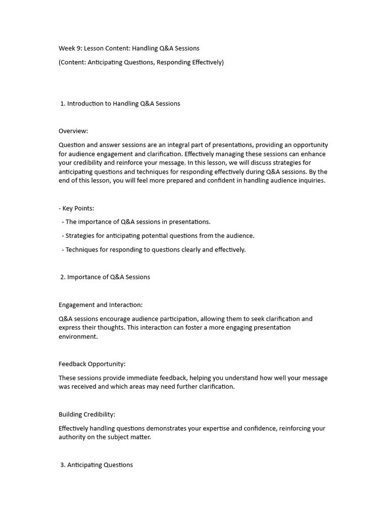 Mastering Q&A Sessions in Presentations | PDF | Credibility | Cognitive ...