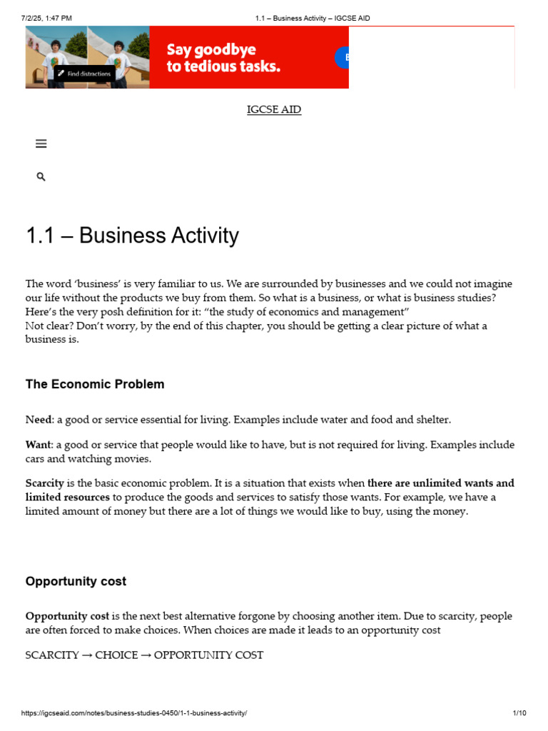 Understanding Business Activity Basics | PDF | Franchising | Partnership