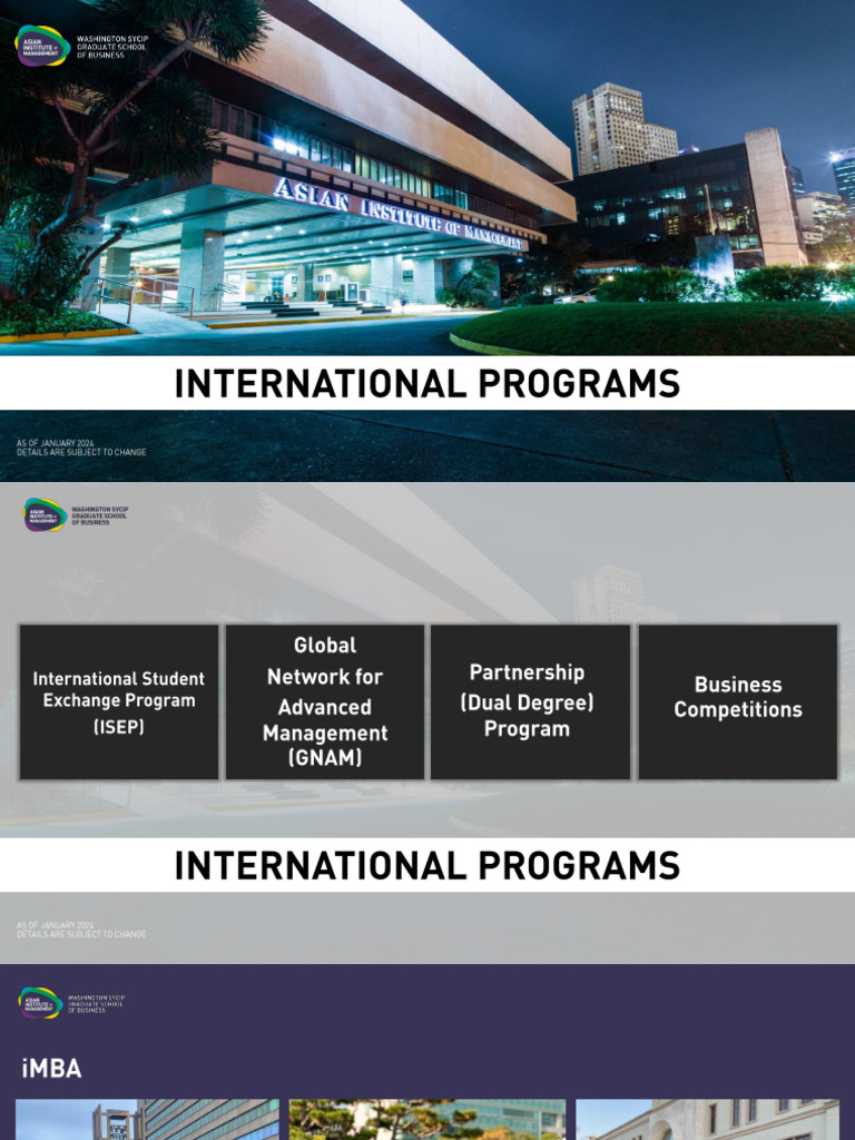 International Programs AY 2024 To 2025 - iMBA Orientation | PDF