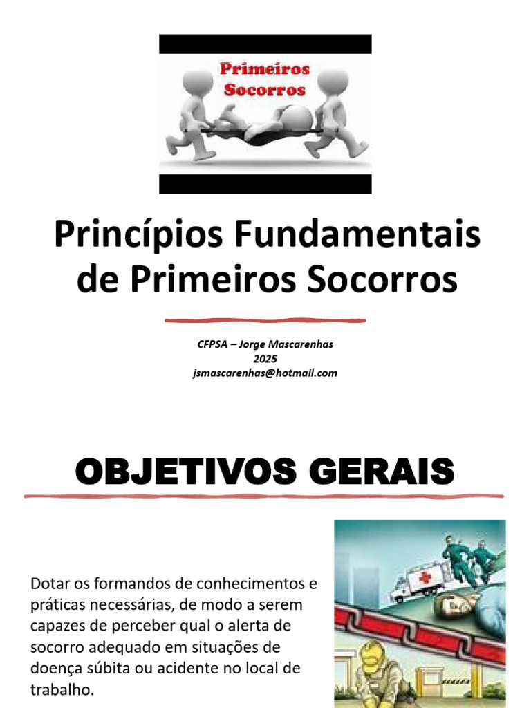 Princípios de Primeiros Socorros Essenciais | PDF | Primeiros socorros ...