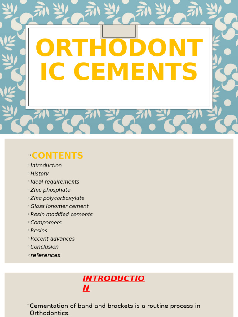 Orthodontic Cements 2 | PDF | Materials | Chemical Substances