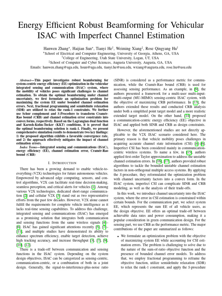 Energy Efficient Beamforming for ISAC | PDF | Mathematical Optimization ...