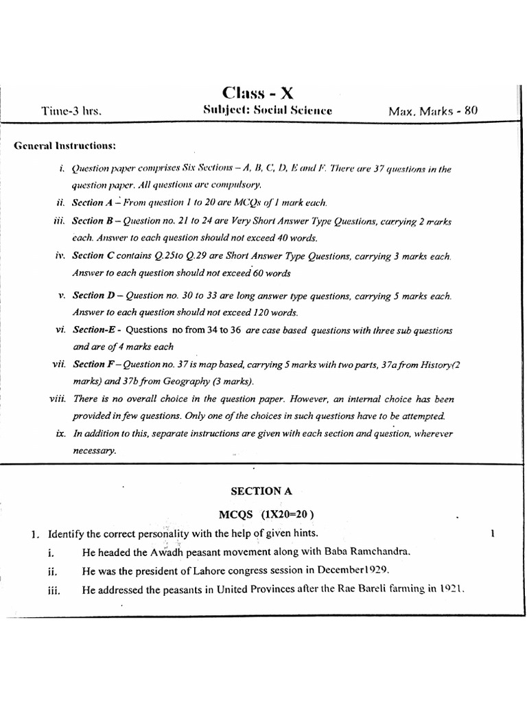 Class - 10 SST | PDF
