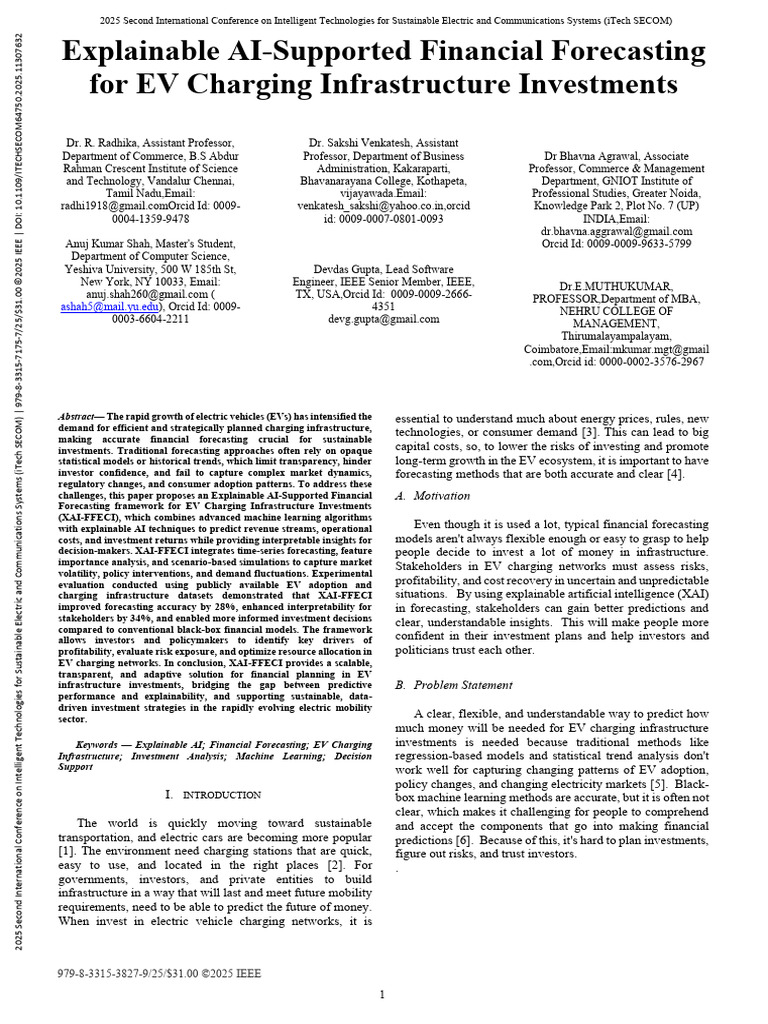 Explainable AI for EV Charging Forecasts | PDF | Machine Learning ...