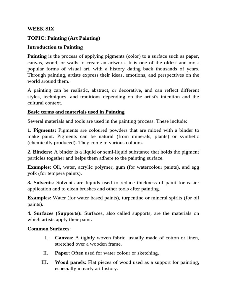 Introduction to Painting Techniques | PDF | Paint | Paintings