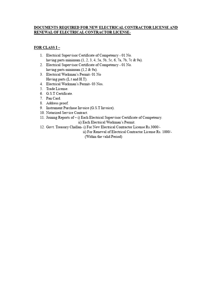 Electrical Contractor License Requirements | PDF | Chess Theory | Chess