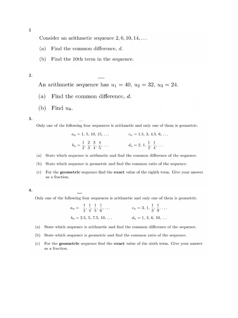 Y10 Sequence Extra Problems | PDF