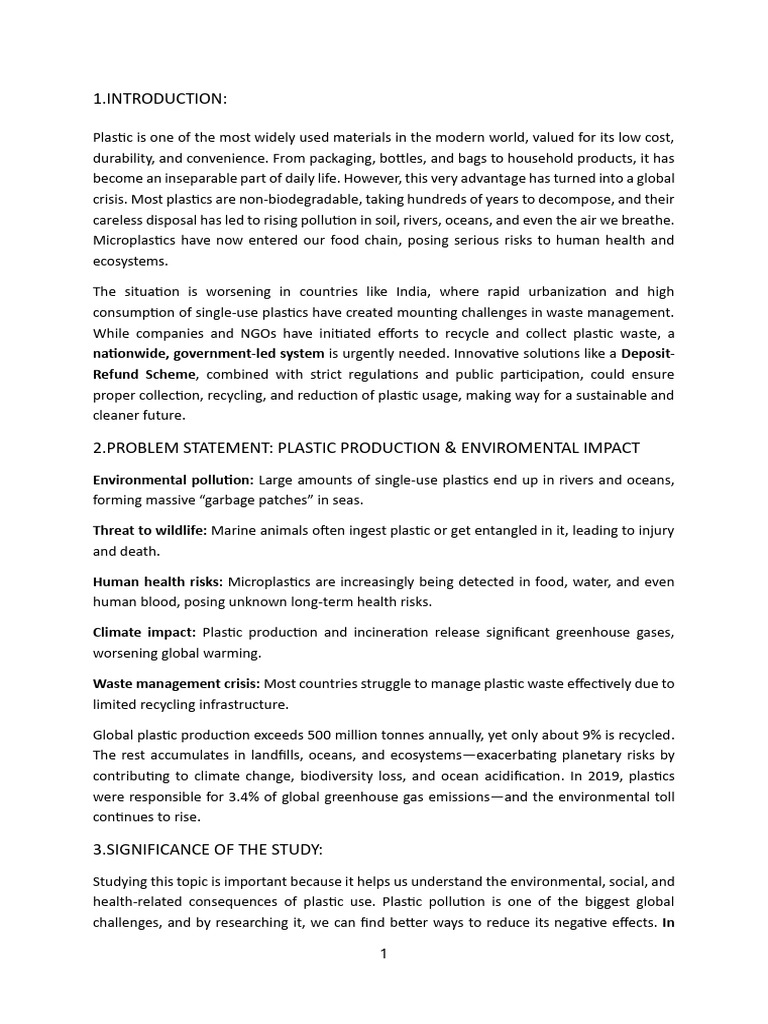 Solutions to Plastic Pollution Crisis | PDF | Recycling | Waste Management