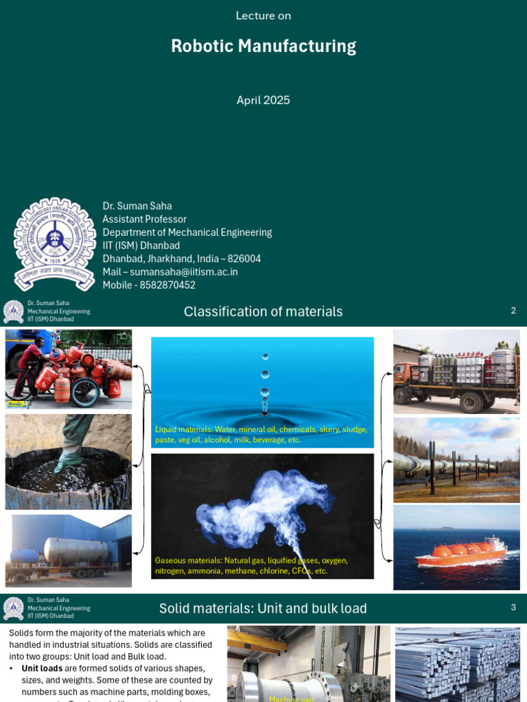 Robotic Manufacturing and Material Handling | PDF | Robot | Robotics