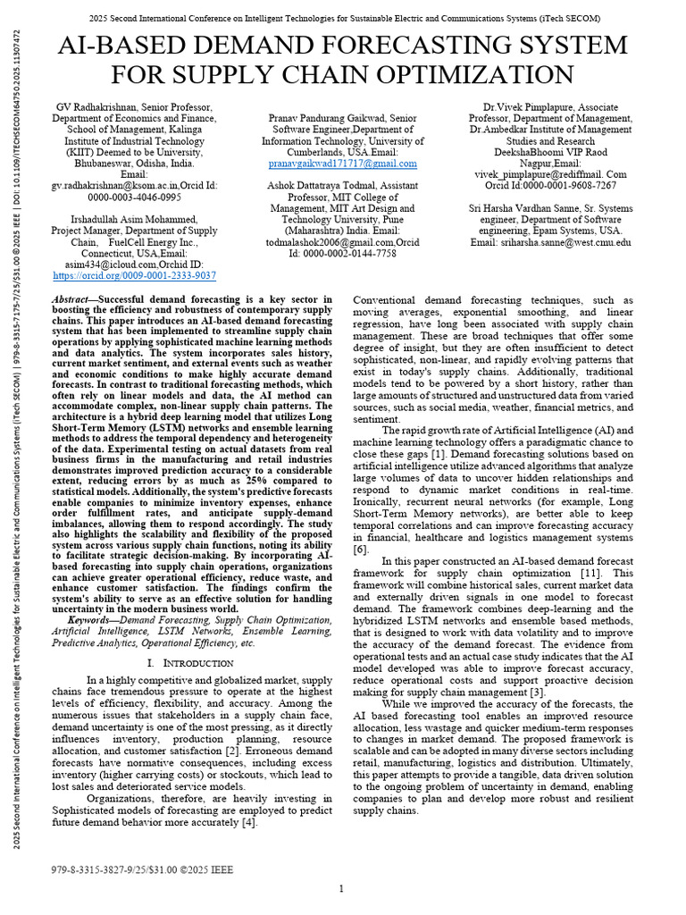 AI Demand Forecasting for Supply Chains | PDF | Forecasting | Machine ...