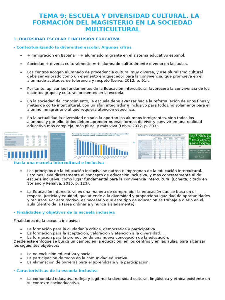 Escuela Inclusiva y Diversidad Cultural | PDF | Plan de estudios ...