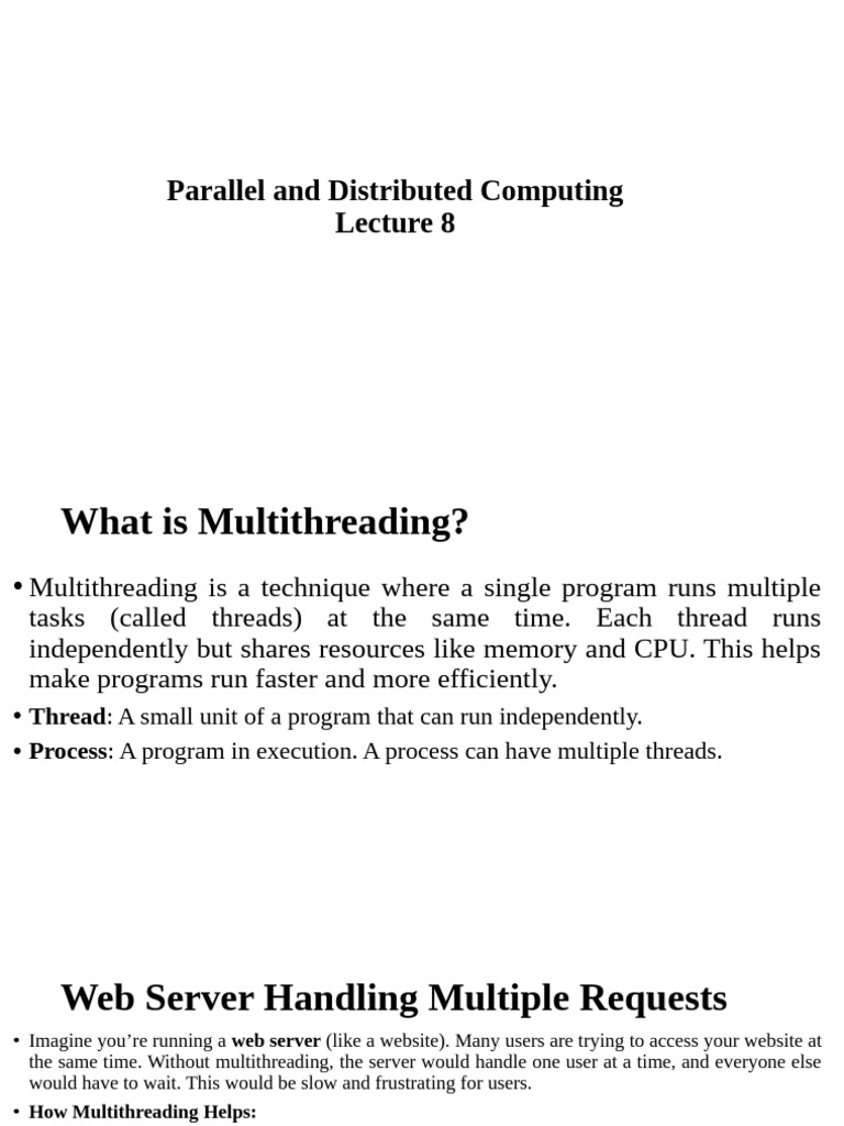 Lecture 7 | PDF | Thread (Computing) | Process (Computing)