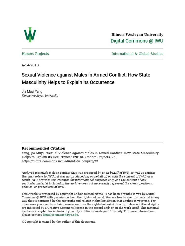 Sexual Violence Against Males in Conflict | PDF | Sexual Violence ...