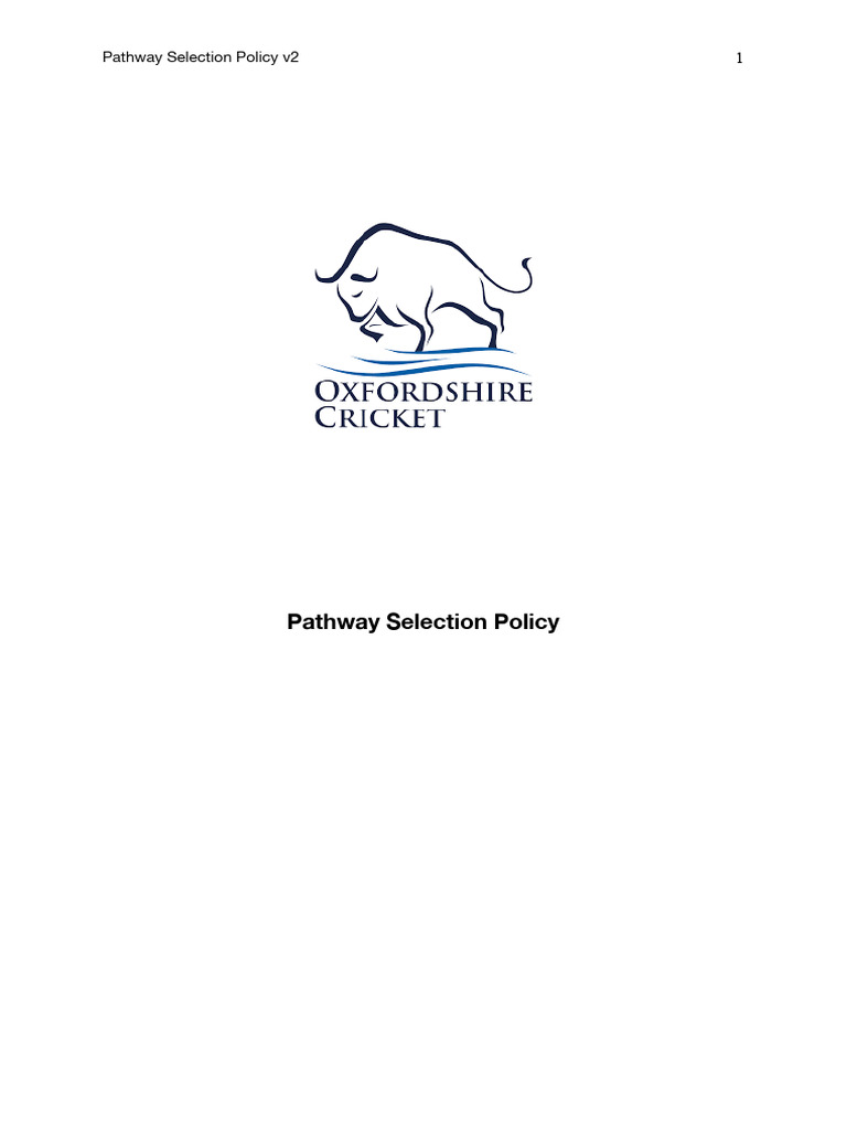 Oxfordshire Cricket Pathway Selection Policy | PDF | Bowling (Cricket ...