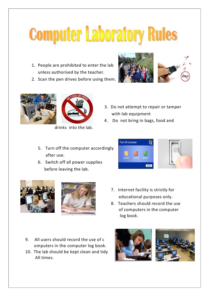 Computer Lab Rules For Kids