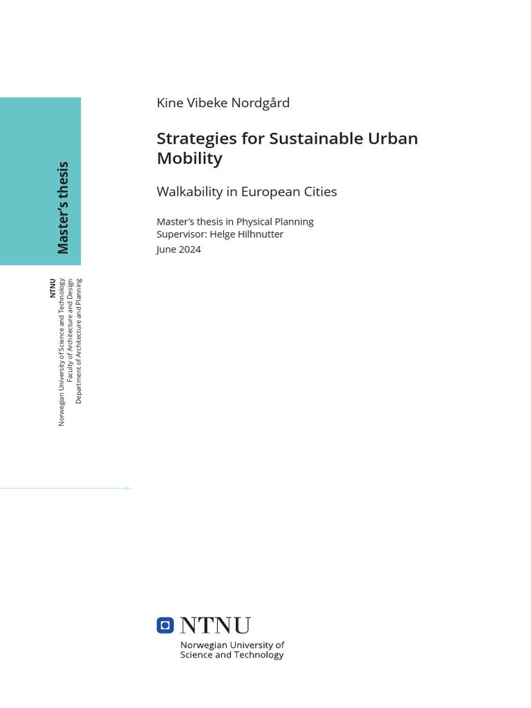 Sustainable Urban Mobility Strategies | PDF | Pedestrian | Transport