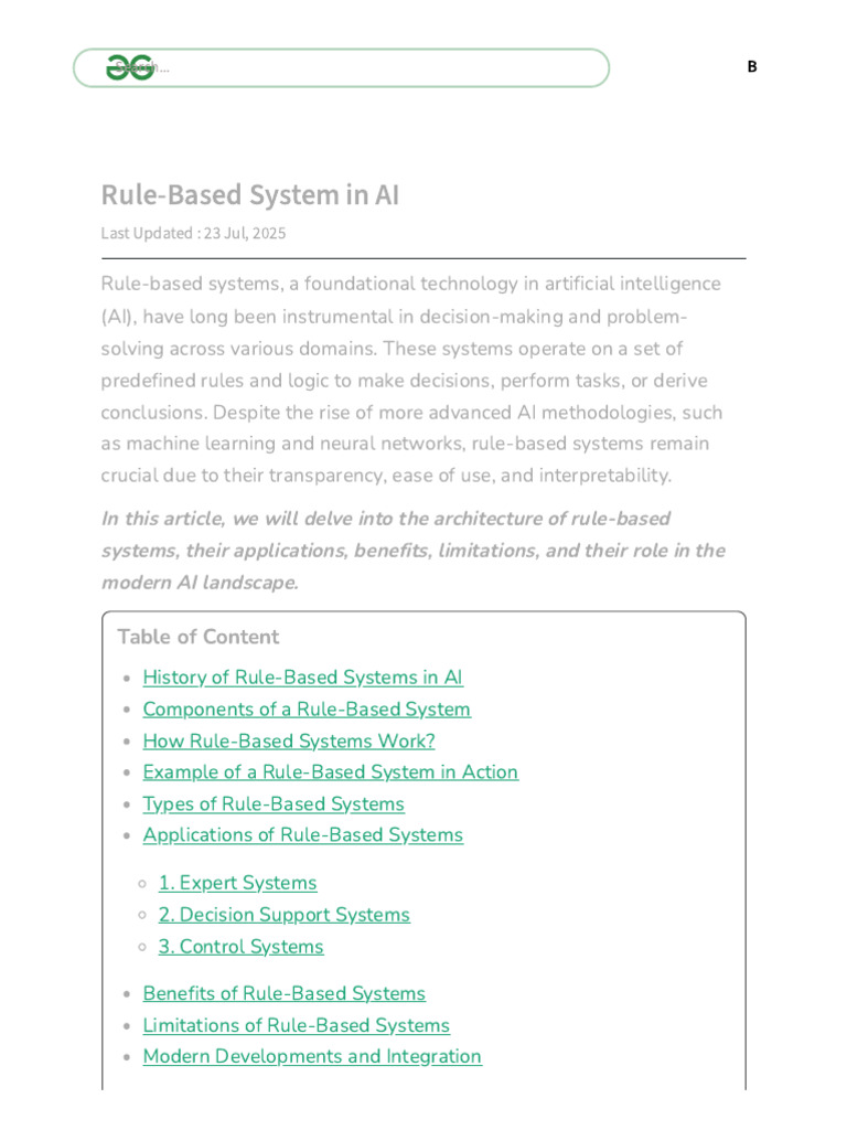Understanding Rule-Based AI Systems | PDF | Artificial Intelligence ...