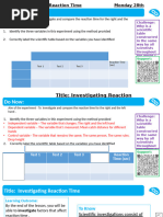 AQA GCSE Reaction Time Practical Guide | PDF
