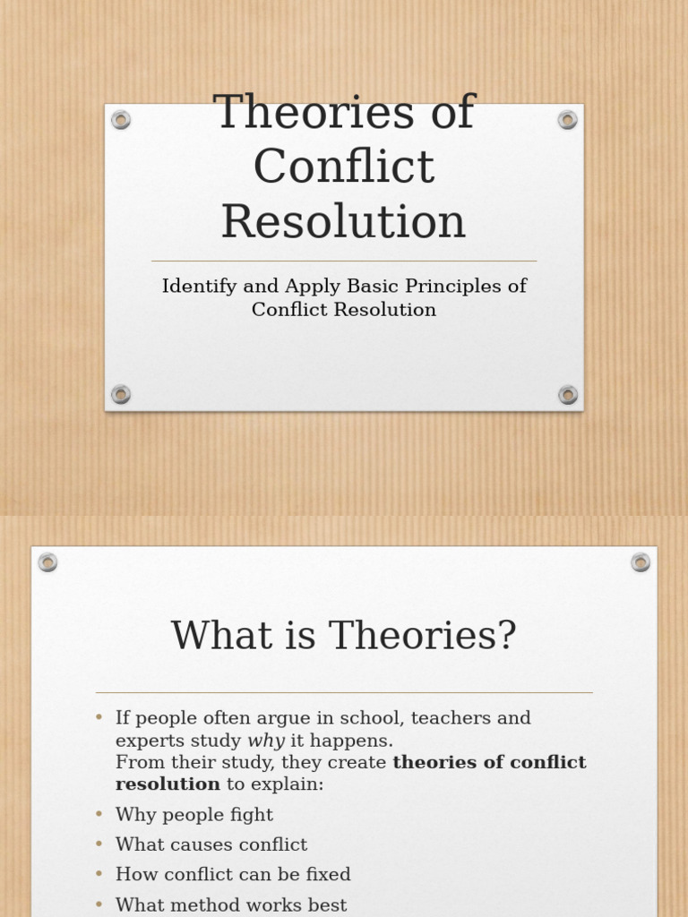 Conflict Resolution Theories Explained | PDF | Conflict Resolution ...
