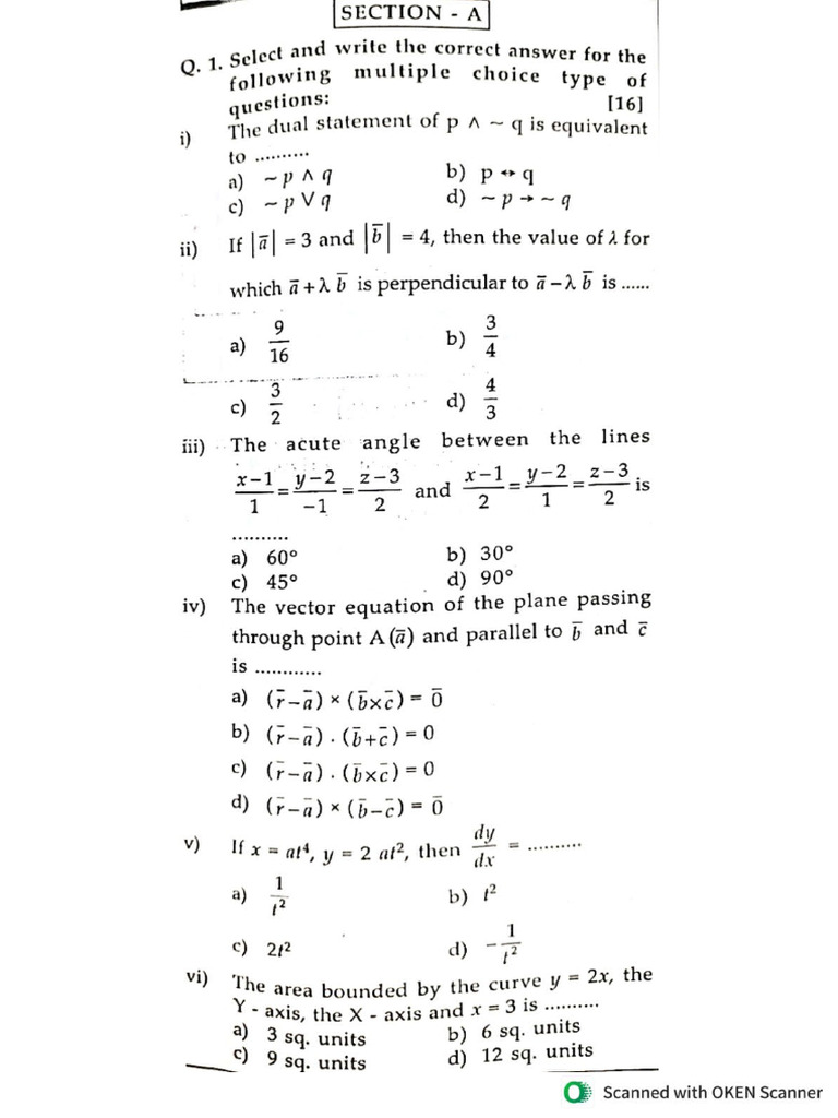Mathematics Question Paper 17-12-2025 | PDF