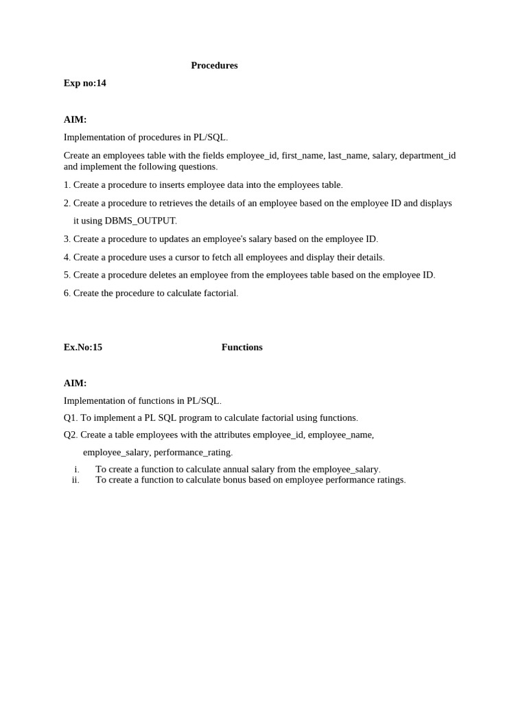 DBMS Lab Exp 14 15 | PDF