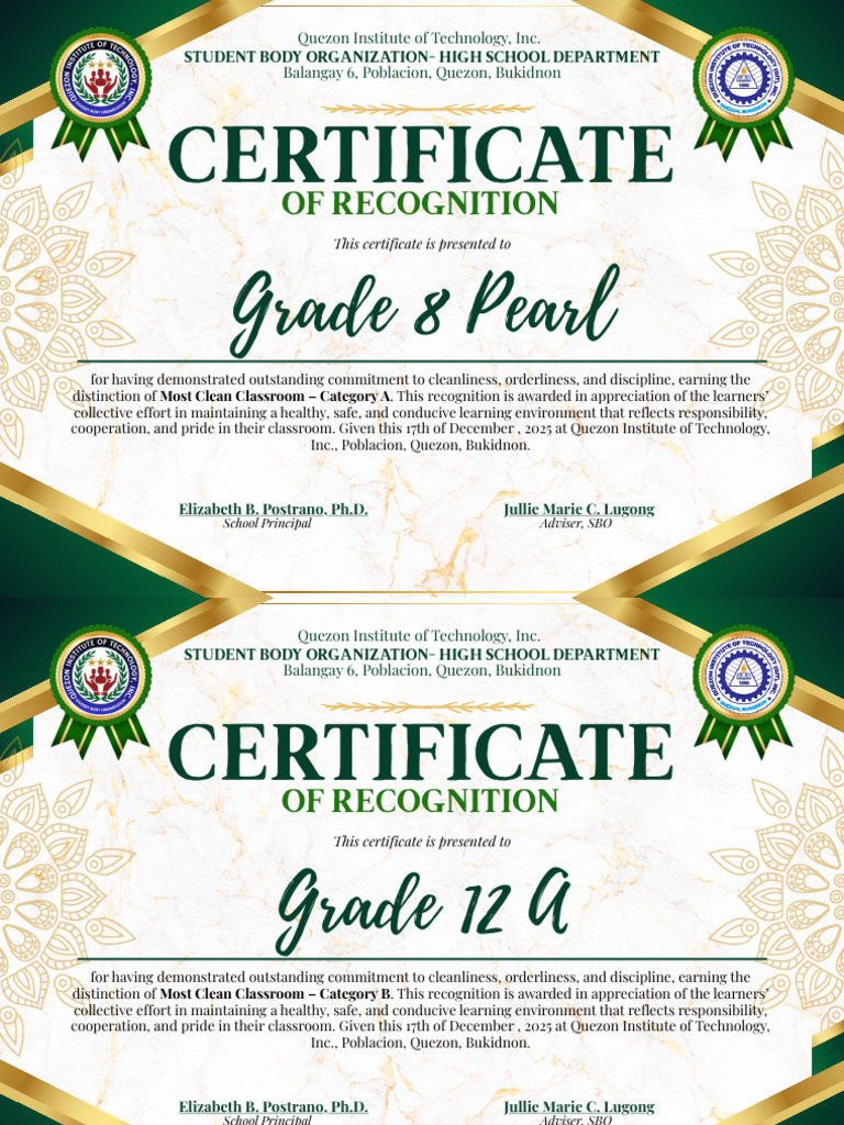 Most Clean Classroom Awards 2025 | PDF | Liberal Arts Education | Pedagogy
