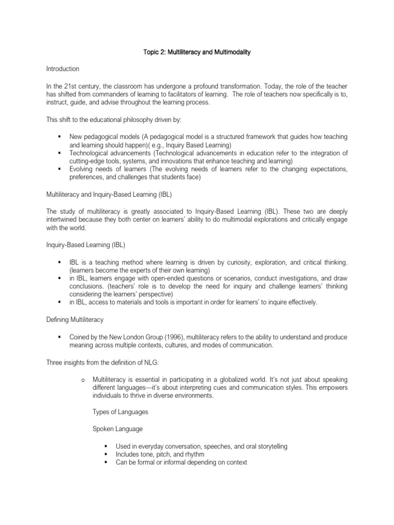 Refresher-MultiLit ProfEd312 Topic 2 | PDF | Behavior Modification ...