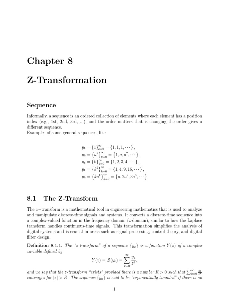 Z-Transformation and Its Applications | PDF