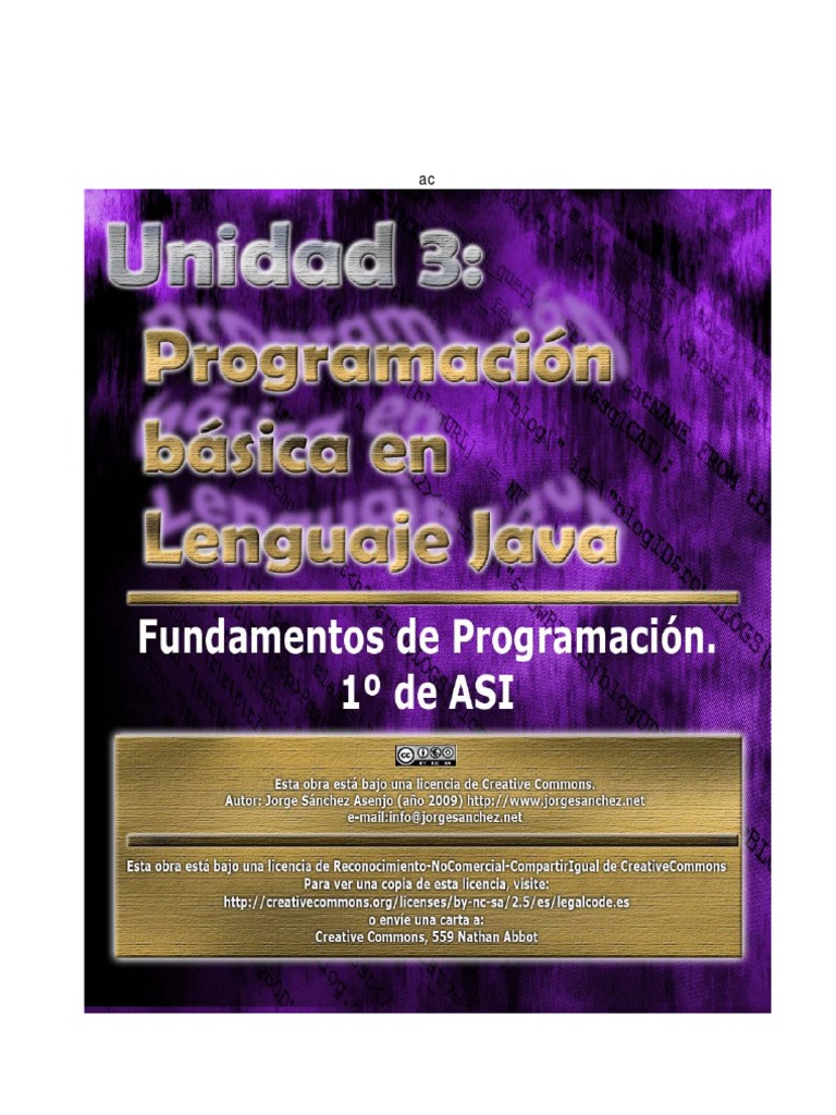 Fundamentos de Programación en Java | PDF | Java (lenguaje de ...