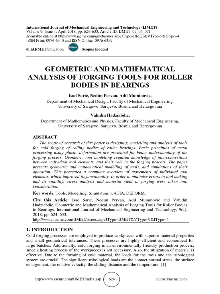 Geometric and Mathematical Analysis of Forging Tools For Roller Bodies ...