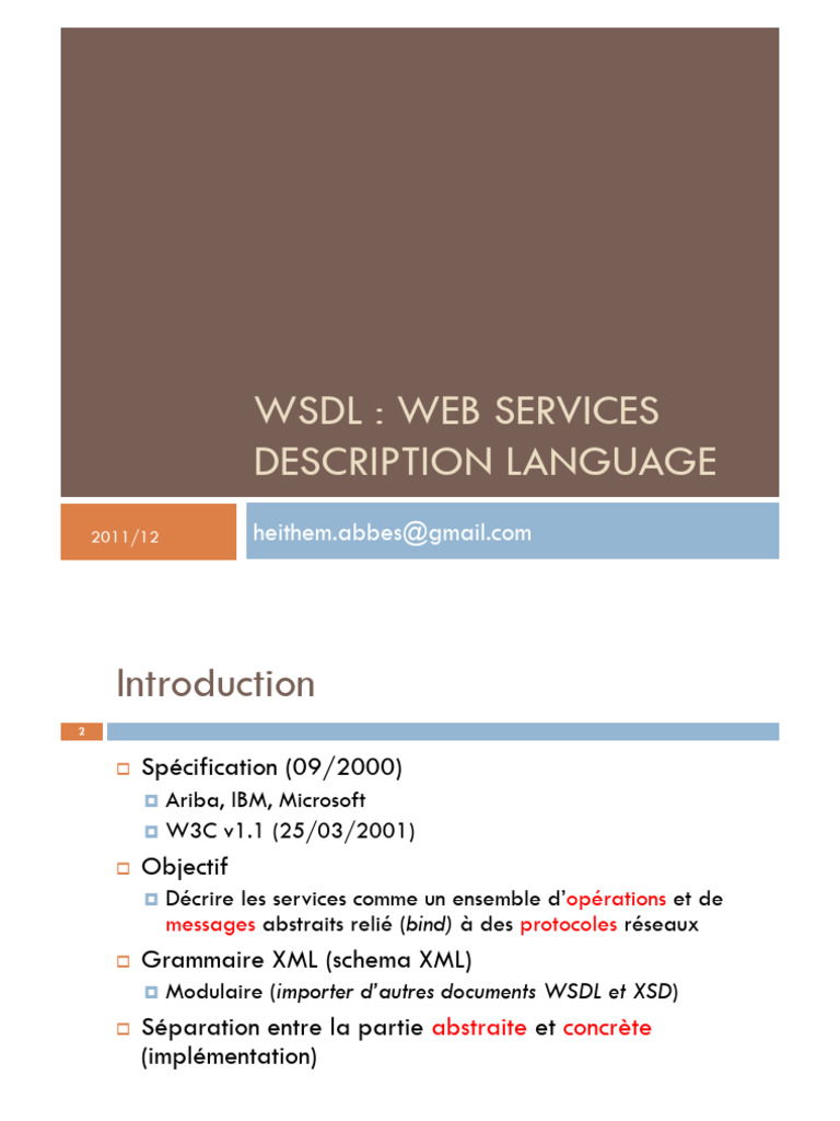 Introduction au WSDL pour Web Services | PDF | Service web | XML