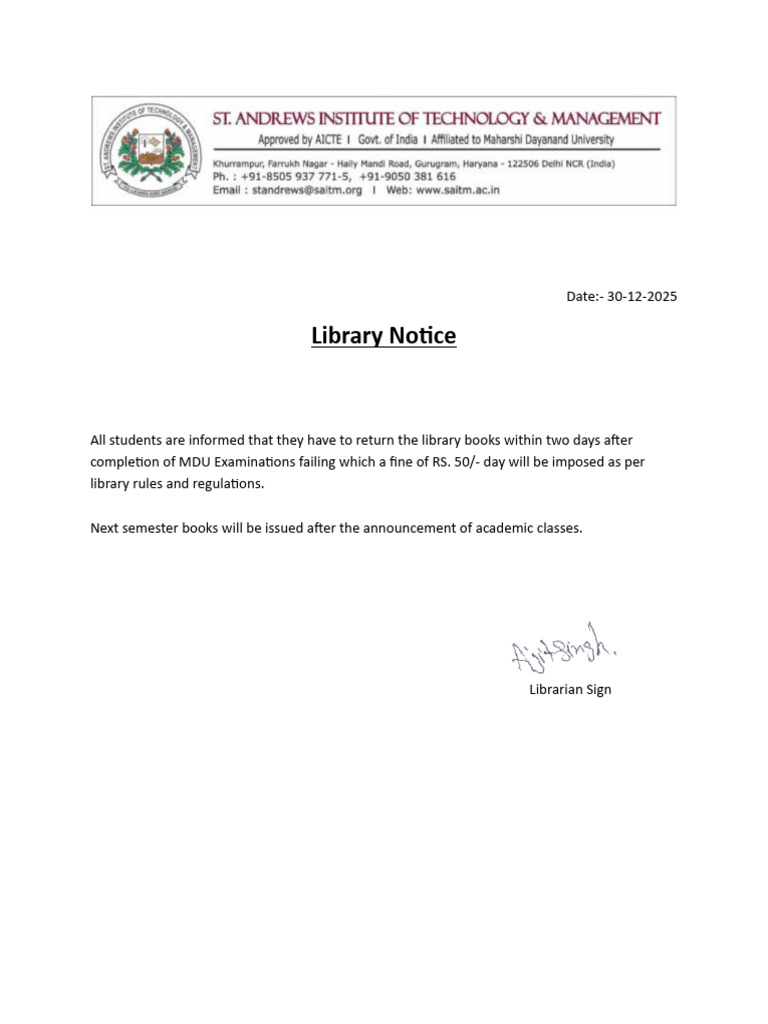 Library Notice | PDF