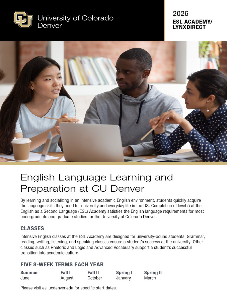 CU Denver ESL Academy Overview | PDF | English As A Second Or Foreign ...