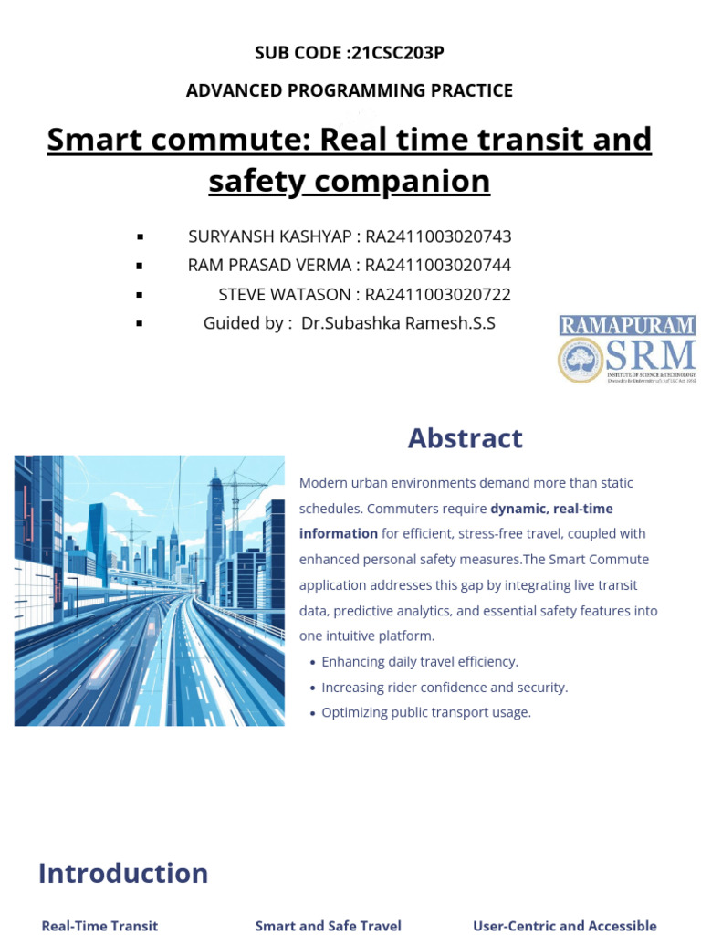 Smart Commute: Real-Time Transit Safety | PDF | Public Transport ...