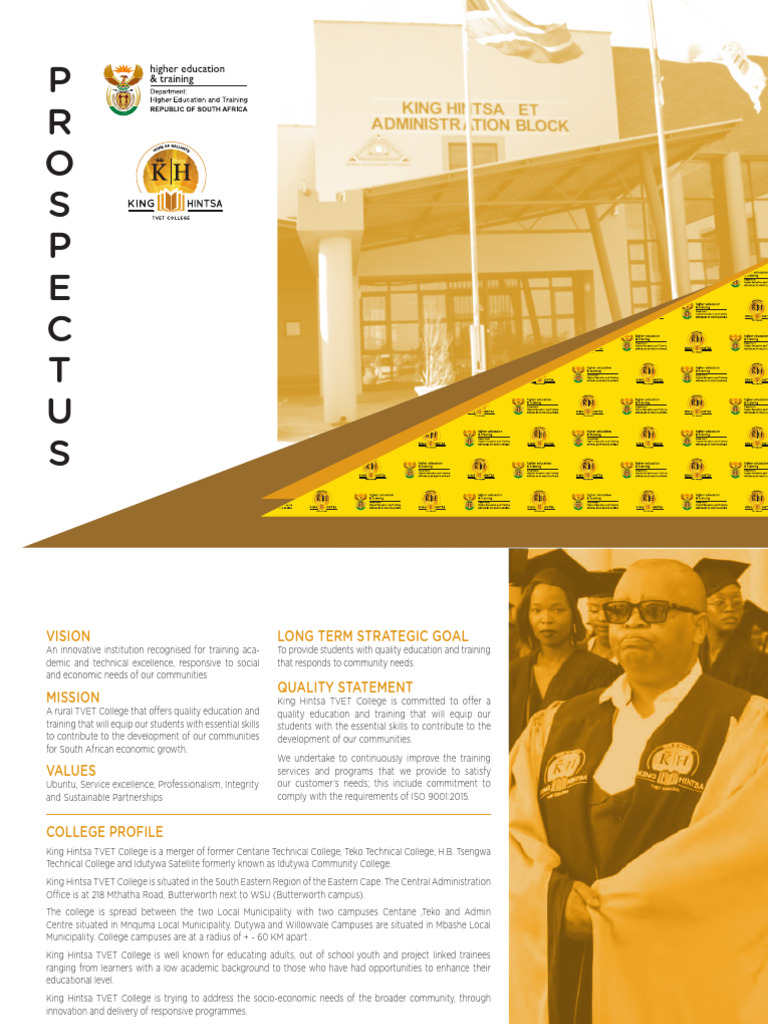 King Hintsa TVET College Overview | PDF | University And College ...