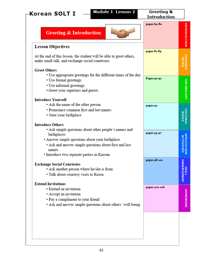 Korean Solt1 Module1 Lesson2 | PDF | Subject (Grammar) | English Language