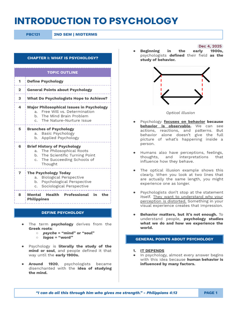 Introduction to Psychology Overview | PDF | Psychology | Mind