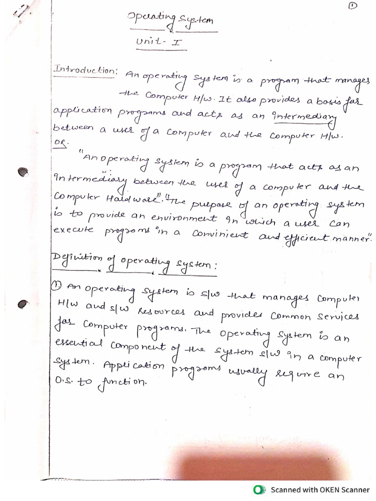 Unit-1 OS Notes | PDF