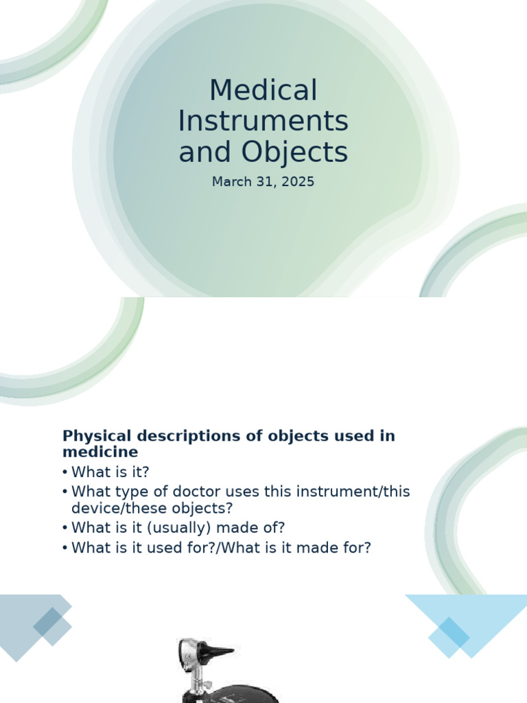 Medical Instruments and Their Uses | PDF