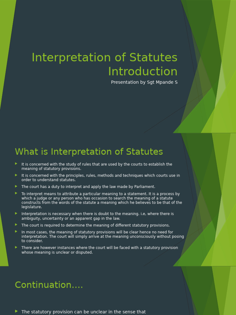 Understanding Statutory Interpretation | PDF | Bill (Law) | Statutory ...