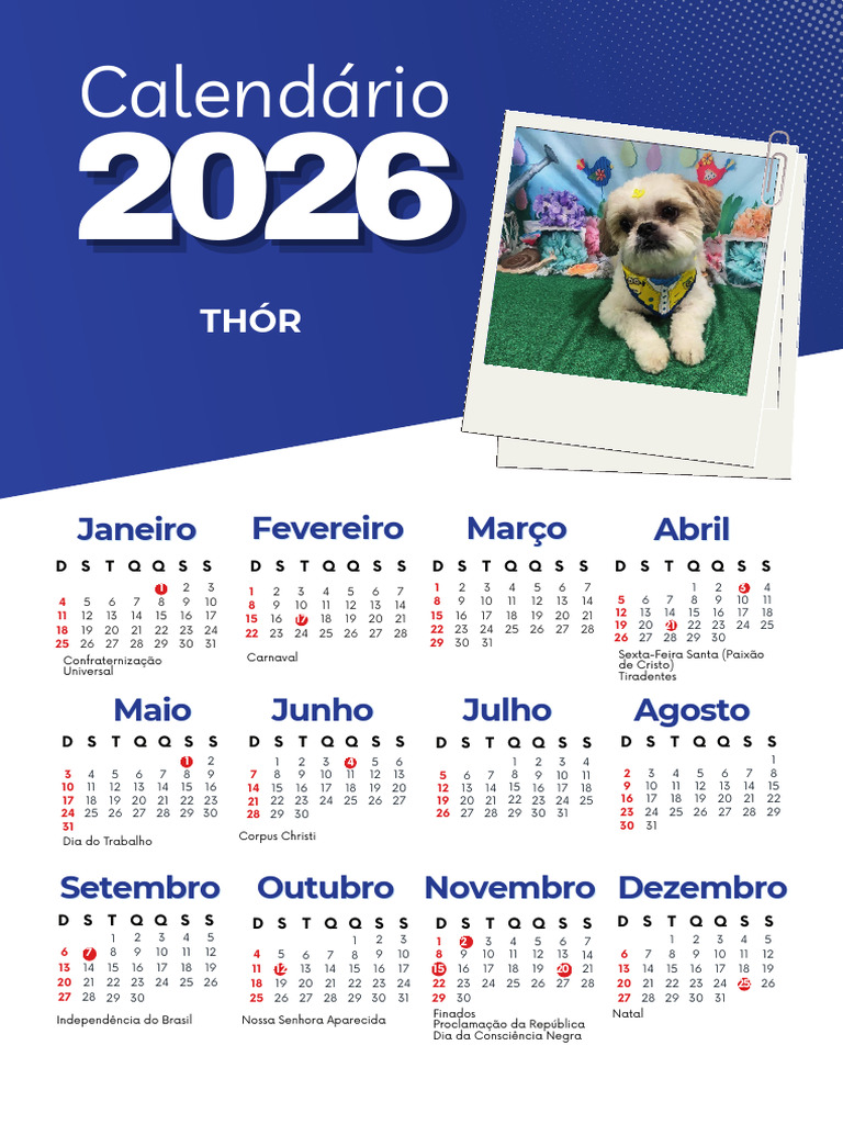 Calendário de Feriados 2026 Brasil | PDF