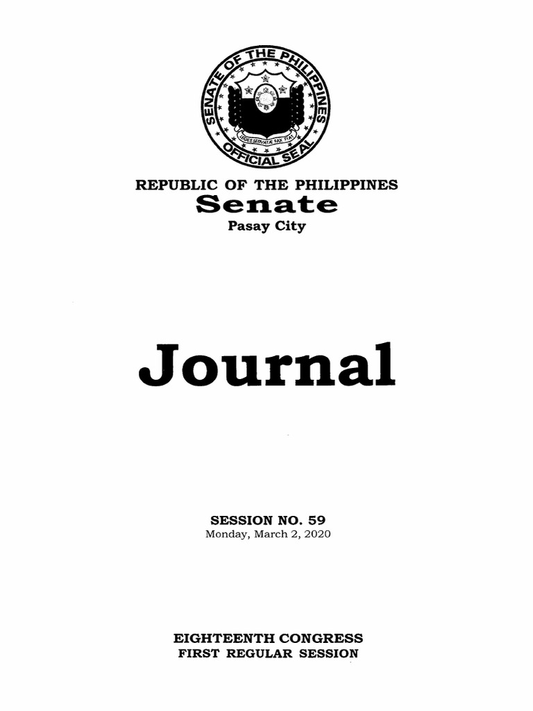 Senate Session Journal - March 2, 2020 | PDF | Separation Of Powers ...