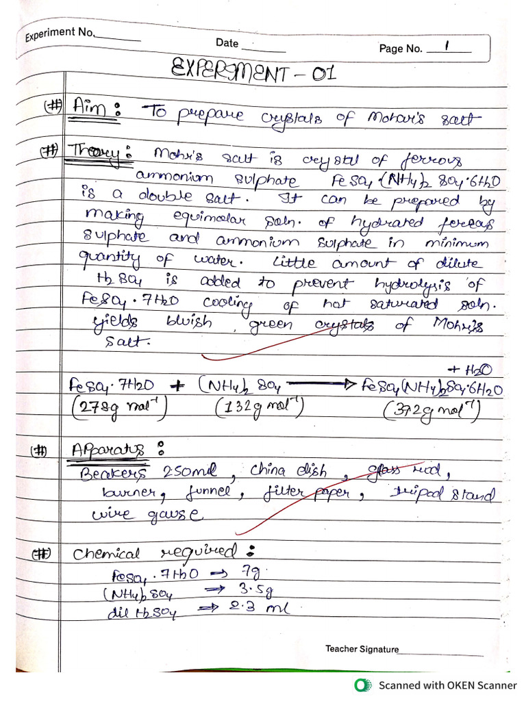 Chemistry Class 12 Practical | PDF