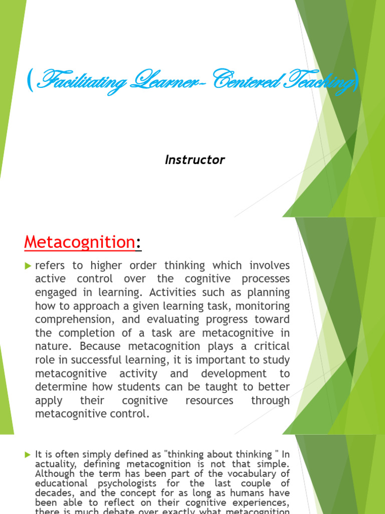 Understanding Metacognition in Learning | PDF | Metacognition | Learning