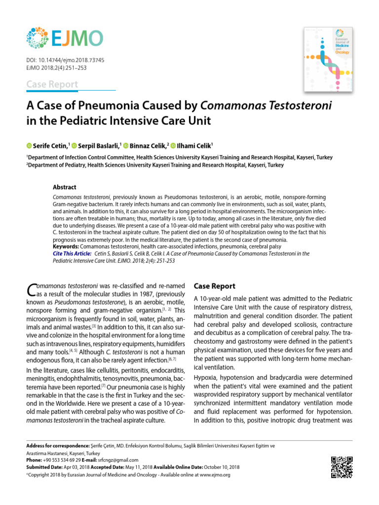A Case of Pneumonia Caused by Comamonas | PDF | Pneumonia | Infection