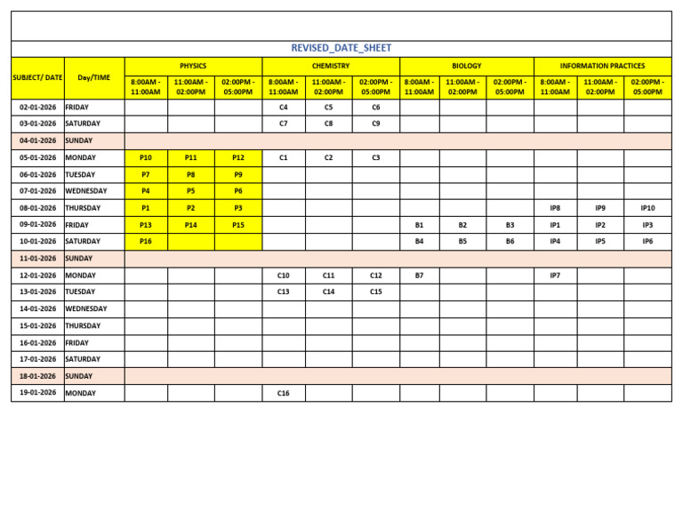 CBSE 2026 Practical Exam Schedule | PDF