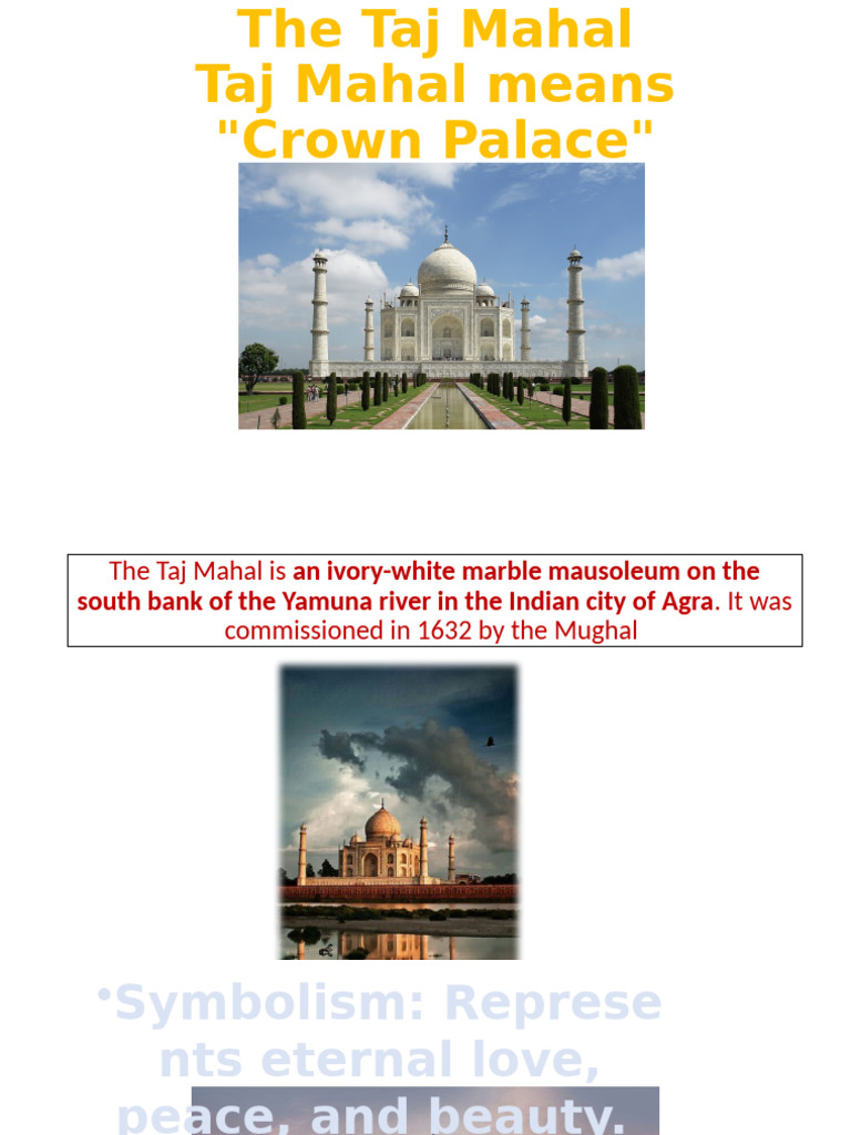 Taj Mahal: Symbol of Eternal Love | PDF